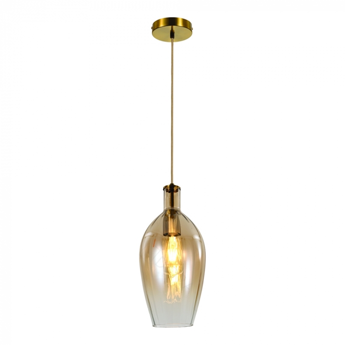 Pendente Sindora 15 watts Metal Bronze e Vidro Fumê 180x360mm DCD04095