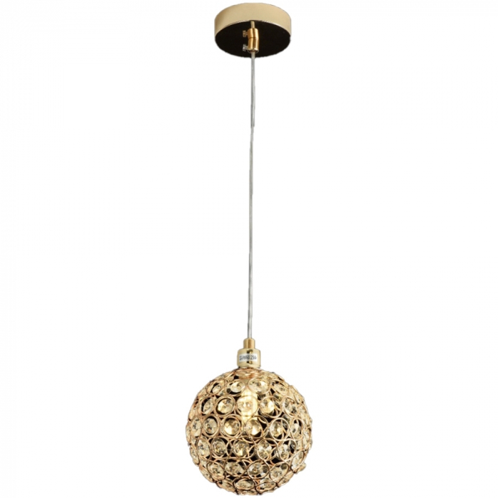 Pendente Sindora Metal Dourado Cristal 1L G9 Ø120mm QD05159