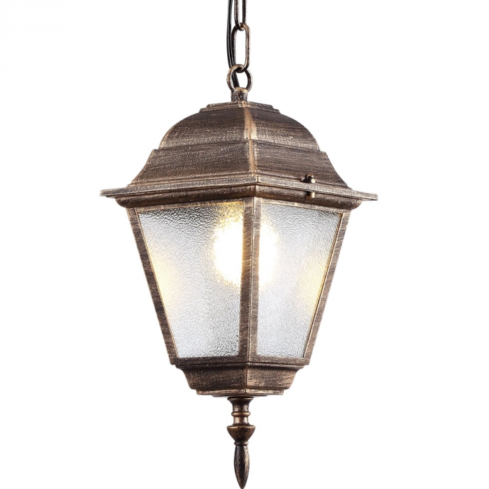 Pendente Biancoluce Clássico de Teto Nancy Alumínio e Vidro Fosco Ouro Velho 1L E27 Ø150x300mm AC203T