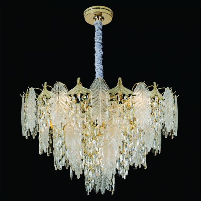 Pendente Sindora Metal Dourado Cristal Transparente 22L E14 770x470mm DCD01924