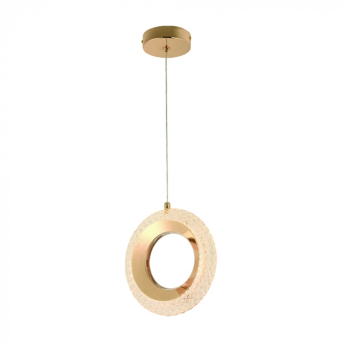 Pendente Sindora Metal Dourado e Acrílico 9 watts 3000K Ø200mm QD05140