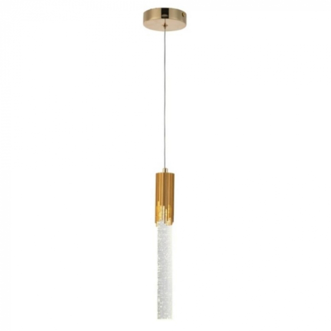 Pendente Sindora Metal Dourado e Cristal 5 watts 35x360mm QD05122