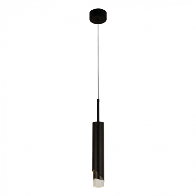 Pendente Sindora Metal Preto Cristal 5 watts 3000K 50x400mm QD05163