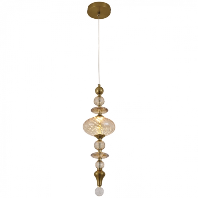 Pendente Sindora 6 watts 3000K Metal Bronze e Vidro Conhaque 150x510mm DCD04015