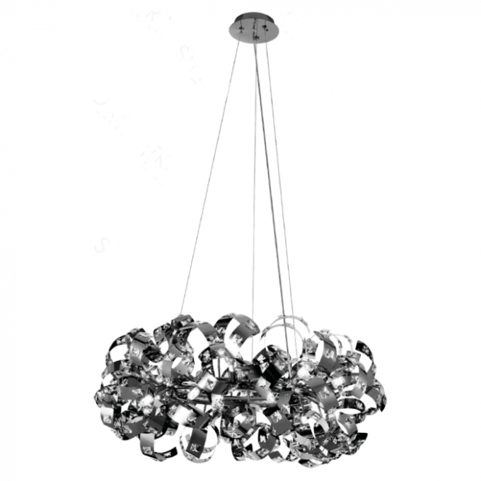 Pendente Sindora Inox Cromado e Cristal Transparente 18L G9 800x400mm DCD06212