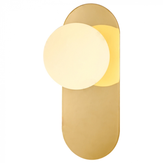 Arandela Sindora 1L G9 Metal Dourado e Vidro Branco 120x300mm DCB04052