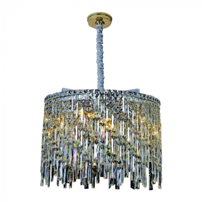 Pendente Sindora Metal Cromado Cristal Transparente 14L E14 600x450mm DCD00288