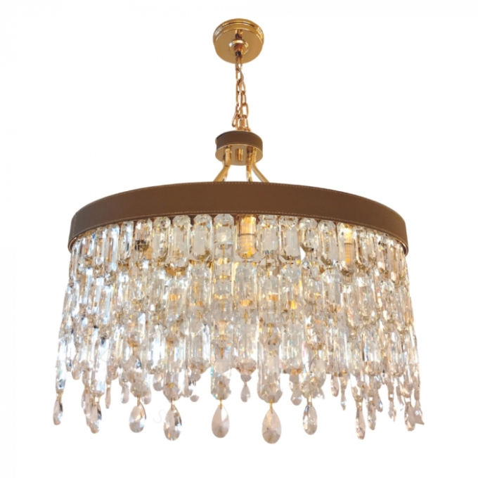 Pendente Sindora Metal Dourado Cristal 18L G9 800x620mm DCD00283