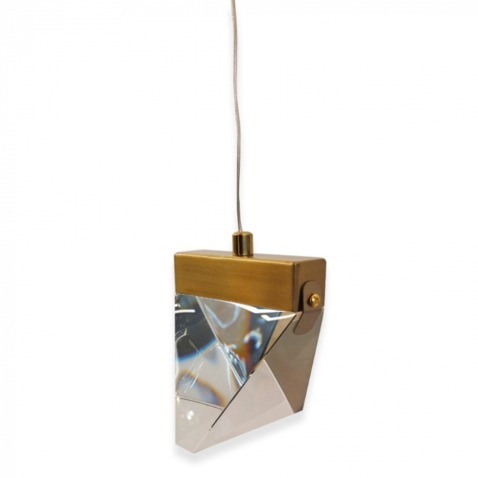 Pendente Sindora Metal Dourado e Cristal 5 watts 3000K 100x110x1500mm DCD02024