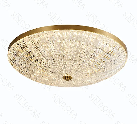 Plafon Sindora 36 watts 3000K 4500K 6000K Metal Dourado e Acrílico Ø480x130mm DCX02360


