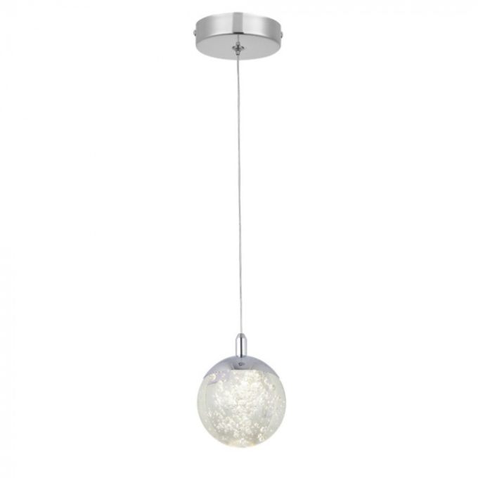 Pendente Sindora Metal Cromado e Cristal 5 watts 3000K 100mm DCD02152