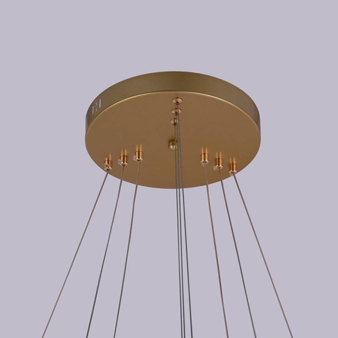 Pendente Nordecor Euni Odi 173 watts 3000K Dourado Fosco Ø400/600/800mm 2880