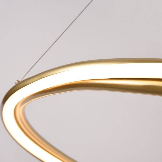 Pendente Nordecor Euni 56 watts 3000K Dourado Fosco Ø600mm 2871