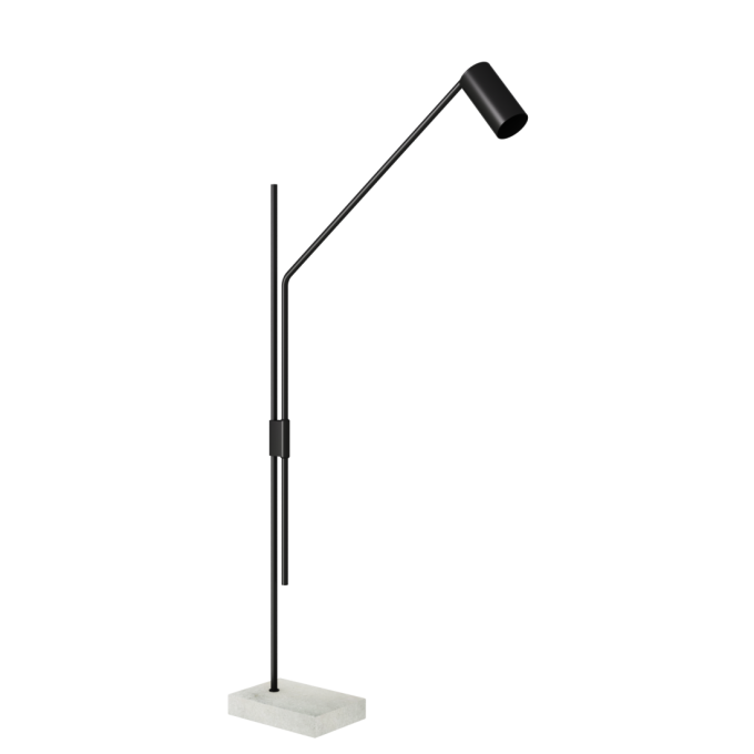 Coluna Foco Metallo Cilindro Base Mármore Articulada 1L GU10 Ø64x636x1270mm CO 317