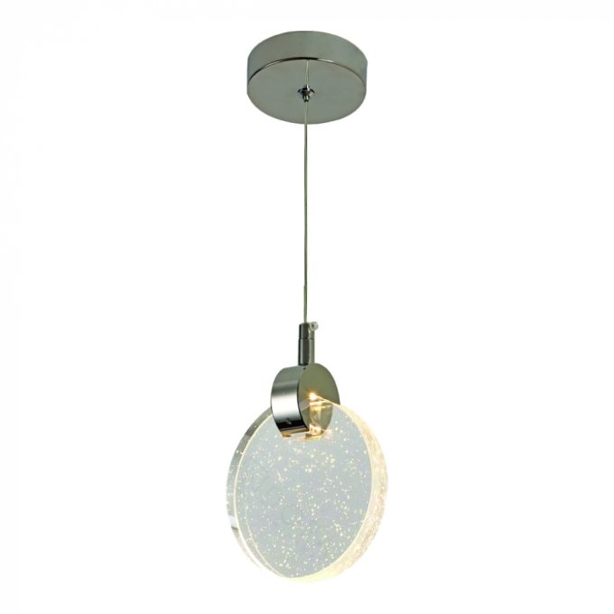 Pendente Sindora Metal Cromado e Cristal Transparente 5 watts 3000K 130mm QD05113