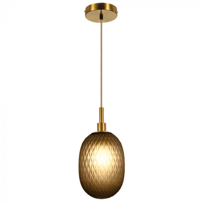 Pendente Sindora 1L E14 Metal Bronze e Vidro Fumê 120x250mm DCD04091