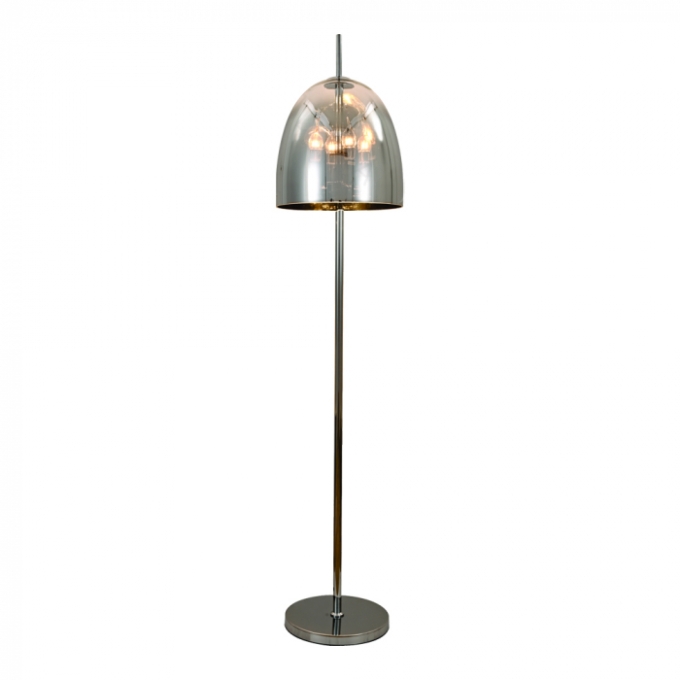 Coluna Sindora 4L E14 Bivolt Metal Cromado e Vidro Cromado Ø330x1550mm DCD04105