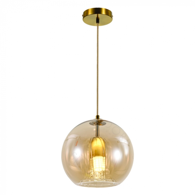 Pendente Sindora 1L E27 Metal Bronze e Vidro Âmbar Ø150mm DCD04061