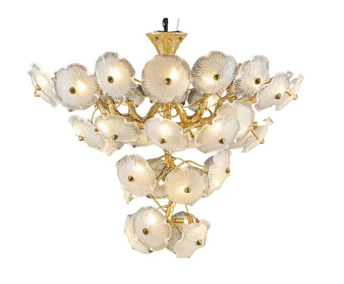 Pendente Sindora Metal Dourado Cristal Transparente 37L G9 1200x1000mm DCX01742