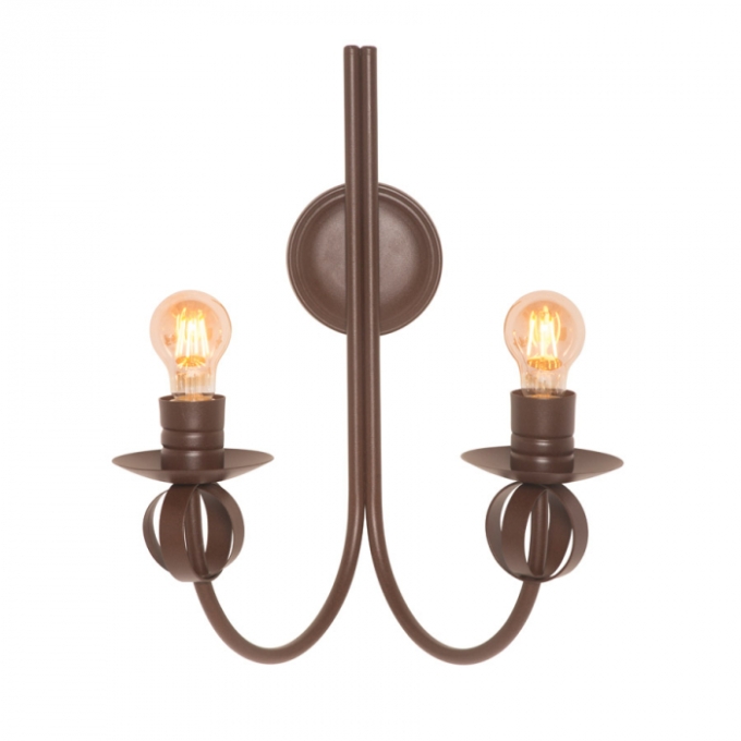 Arandela Biancoluce Dupla Estância Alumínio Marrom Corten 2L E27 470x380x310mm AE27 