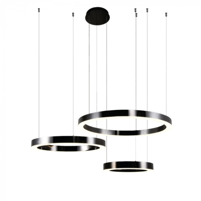 Pendente Sindora 108 watts 3500K Inox Preto e Acrílico Ø400/Ø600/Ø800mm DCD01288