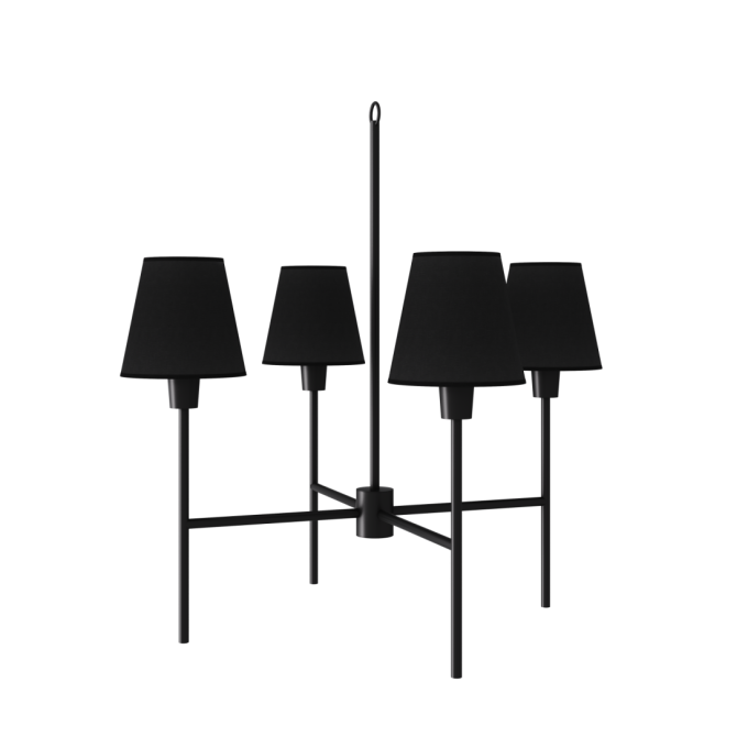 Lustre Foco Metallo Tocheiro Cúpulas Tecido 4L E27 Ø720x730mm LU 411
