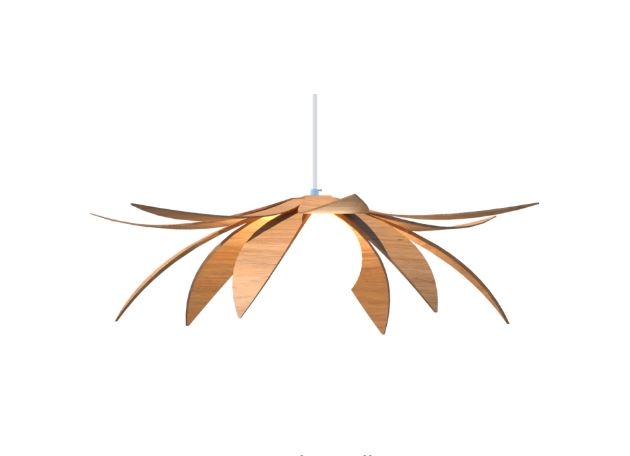 Pendente Fox Lustres Madeira Lírio 1L G9 Ø750x180mm 1206