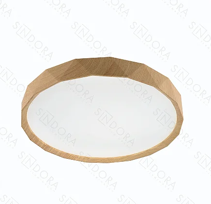 Plafon Sindora 60 watts 3000K 4000K 6000K Metal Palha e Acrílico Ø390x75mm DCX02322

