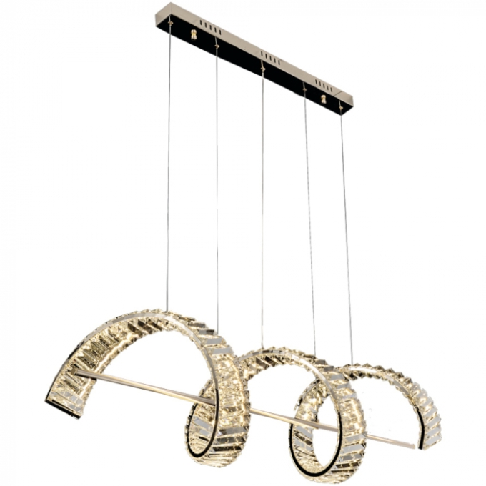 Pendente Sindora 56 watts 3000K Metal Dourado e Cristal 1000x300mm DCD02809