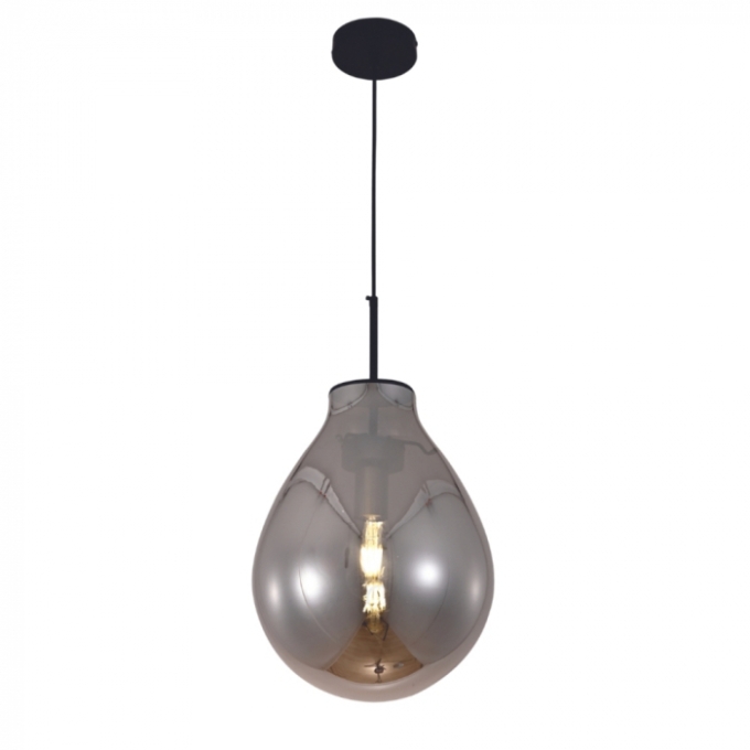Pendente Sindora 1L E27 Bivolt Metal Bronze e Vidro Fumê Ø400x520mm DCD04011