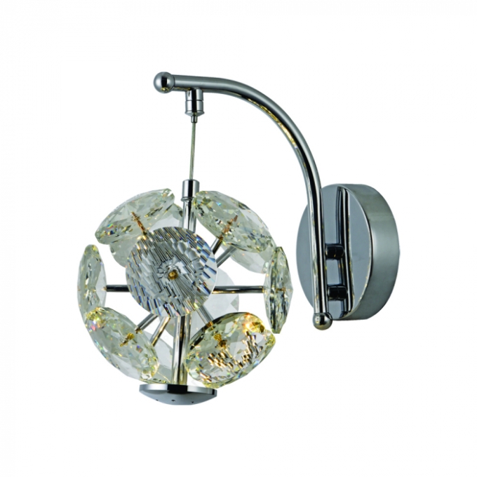 Arandela Sindora 5 watts 3000K Metal Cromado e Cristal Transparente 150x200mm QB05255