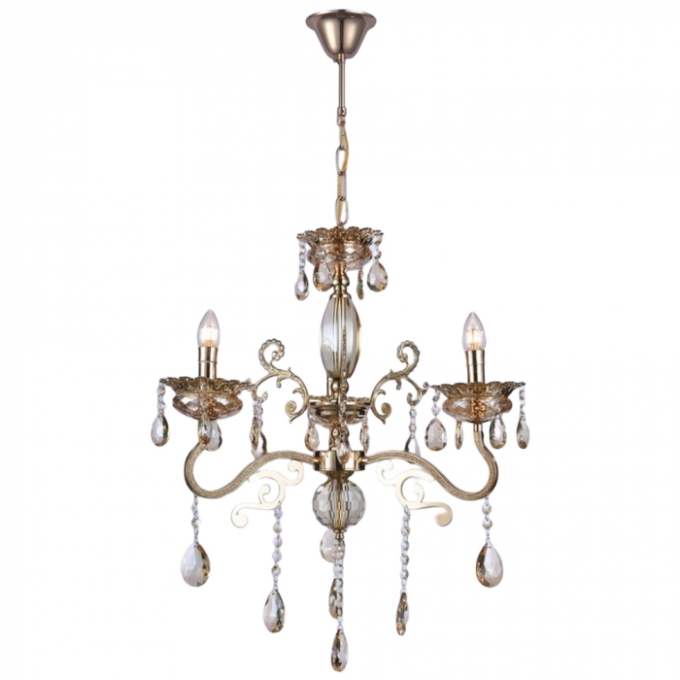 Pendente Sindora Metal Dourado e Cristal 3L E14 450x450mm DCD00479-3