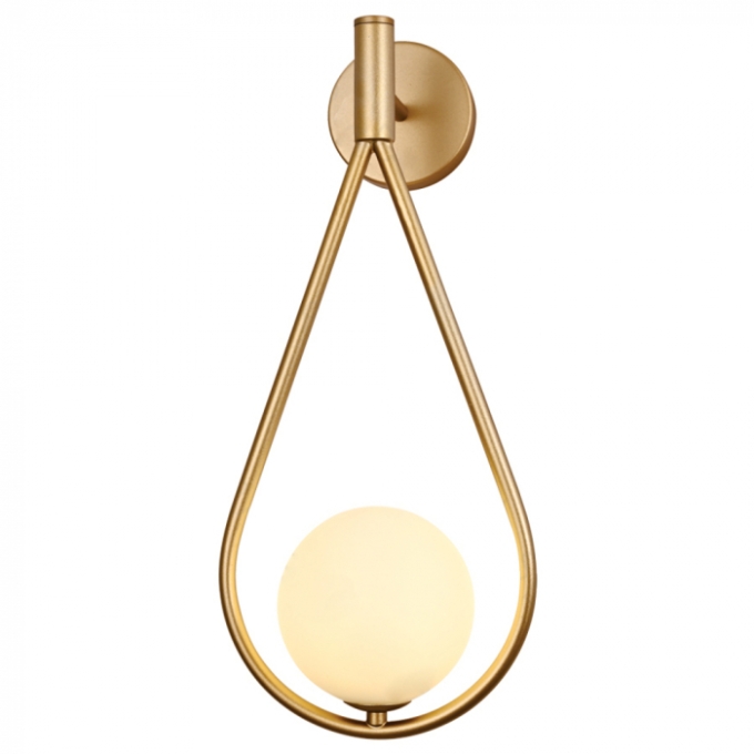 Arandela Sindora 1L G9 Metal Dourado e Vidro Branco 170x150mm DCB04050 