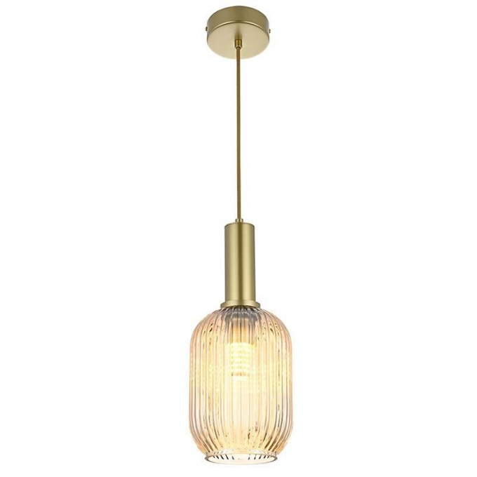 Pendente Nordecor Canne Lon 1L E27 Ouro Champagne 190x140mm 2913