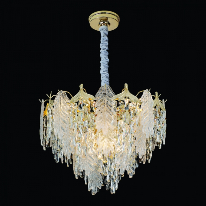 Pendente Sindora Metal Dourado e Cristal Transparente 13L E14 Ø600x440mm DCD01923