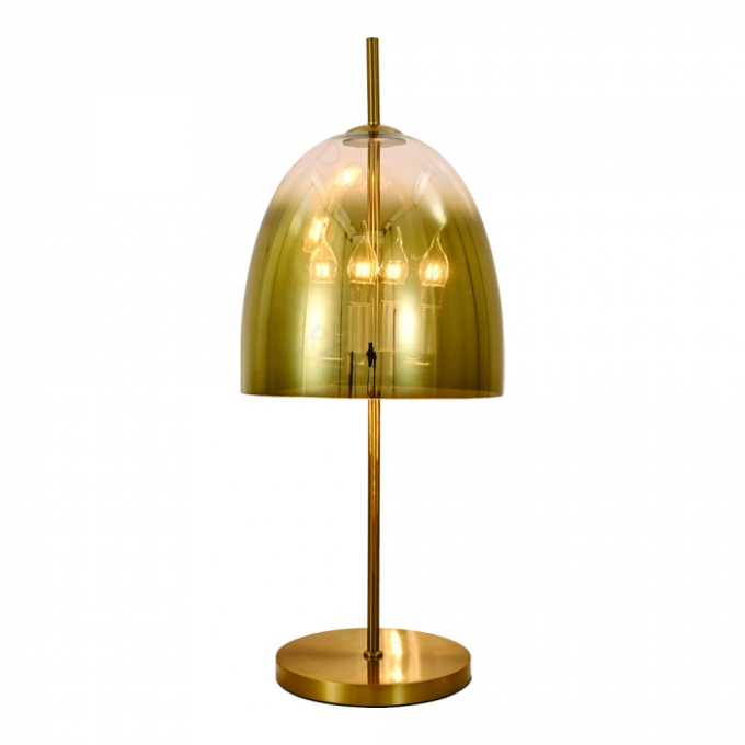 Abajur Sindora 4L E14 Bivolt Metal Dourado e Vidro Dourado 330x800mm DCT04104