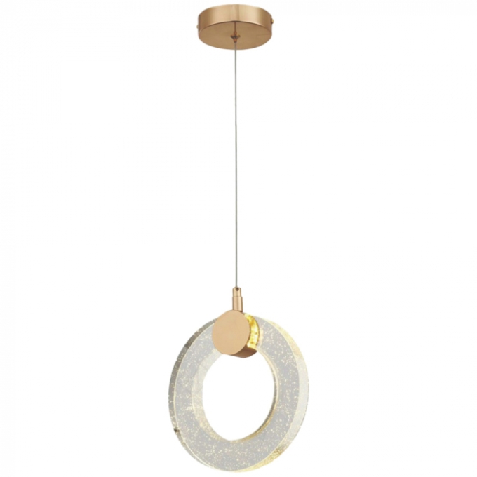 Pendente Sindora Metal Dourado e Cristal 6 watts 3000K Ø150mm QD05128