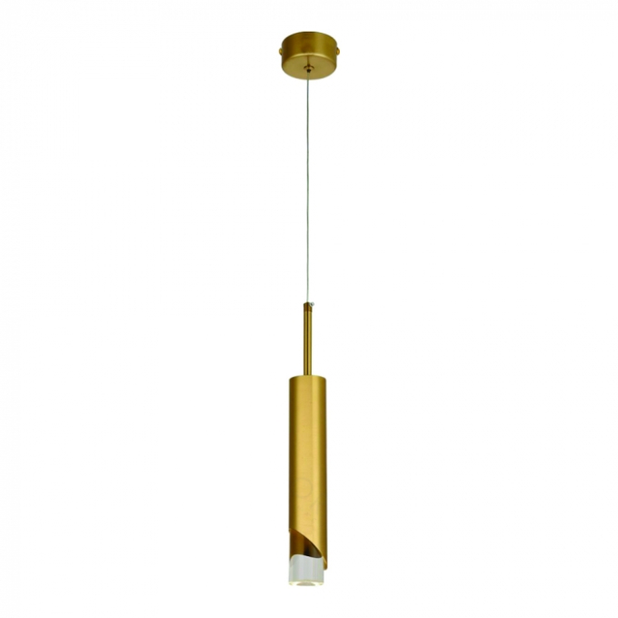 Pendente Sindora Metal Dourado Cristal 5 watts 3000K Ø50x400mm QD05165