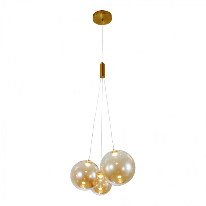 Pendente Sindora 15 watts 3000K Metal Bronze e Vidro Âmbar 120x150x180mm DCD04127