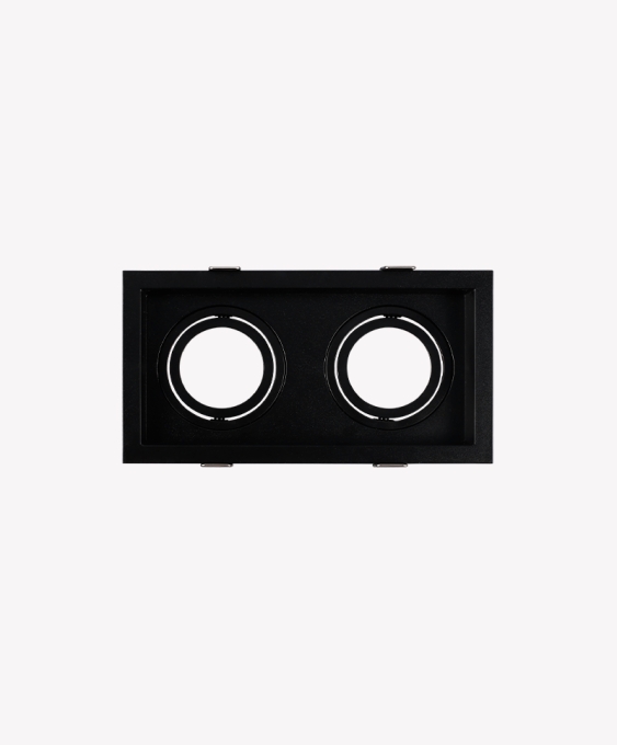 Spot Embutido Duplo Recuado Opus LED 2L Par20 E27 Preto 245x134x37mm OPS 82437
