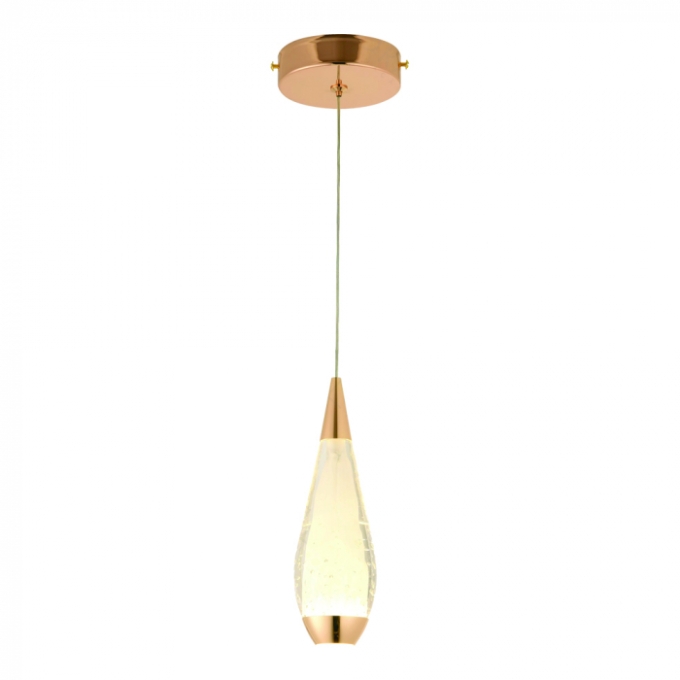 Pendente Sindora Metal Dourado e Cristal Transparente 5 watts 90x260mm DCD02173