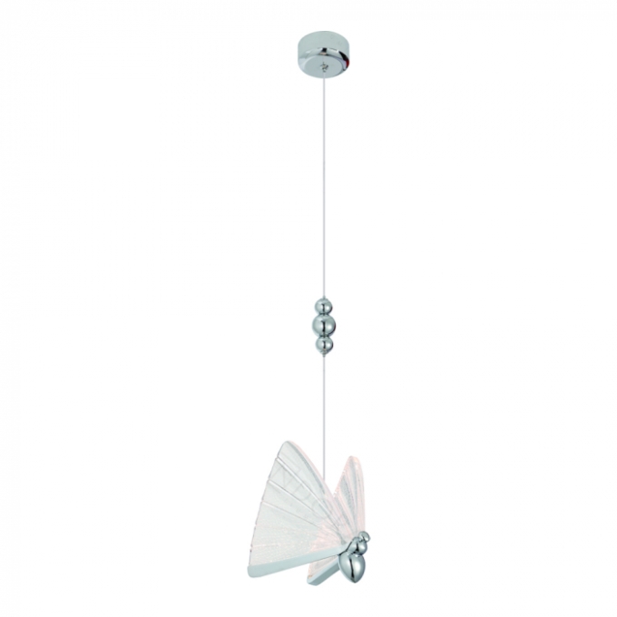 Pendente Sindora Borboleta Metal Cromado e Acrílico 6 watts 3000K 160x220mm QD05105