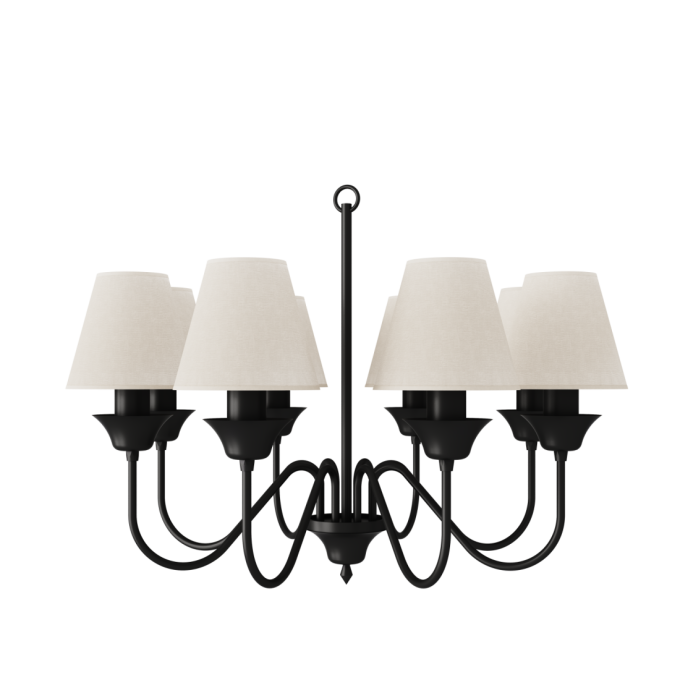 Lustre Foco Metallo Belga Cúpulas Tecido 8L E27 Ø700x480mm LU 409/8