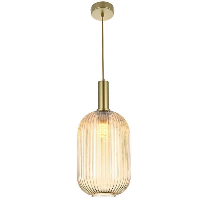 Pendente Nordecor Canne Vis 1L E27 Ouro Champagne 320x200mm 2914