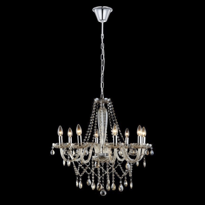 Pendente Biancoluce Maria Tereza 8 Braços Cristal K9 Âmbar 8L E14 Ø690mm MT11-08A