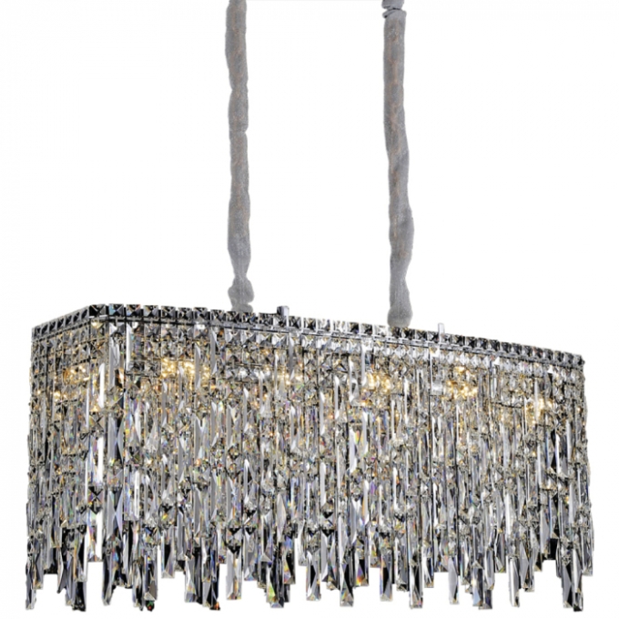 Pendente Sindora Metal Cromado Cristal Transparente 16L E14 960x430x450mm DCD00290