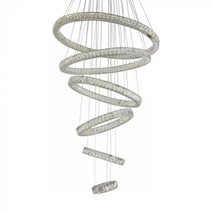 Pendente Sindora Inox Cromado e Cristal Transparente 125 watts 3000K 200x400x600x800x1000mm DCD02811