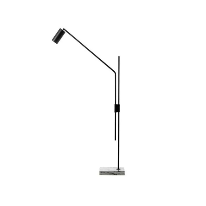 Coluna Foco Metallo Cilindro Base Mármore Articulada 1L GU10 Ø64x636x1270mm CO 317