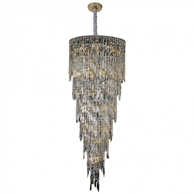 Pendente Sindora Metal Cromado Cristal Transparente 31L E14 600x1600mm DCD00291