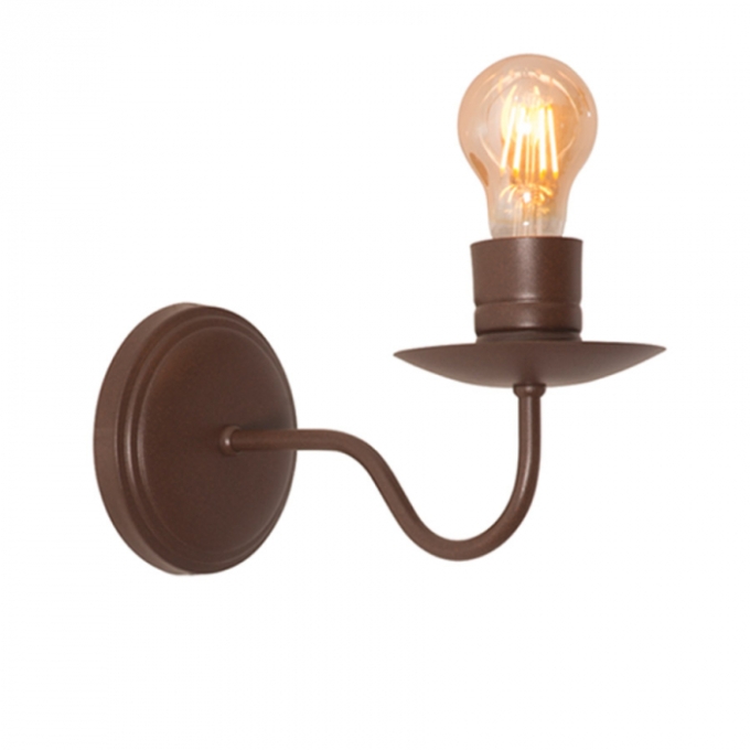 Arandela Biancoluce Braço Curvo - Sara Alumínio Marrom Corten 1L E27 140x120x260mm AE31